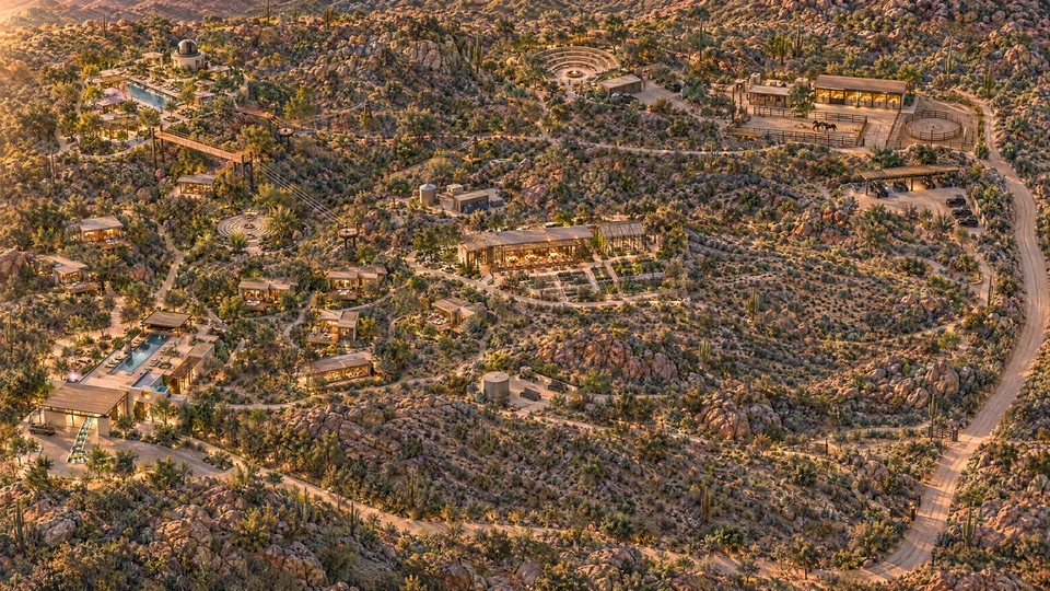 Illustrative aerial concept of Sage campus, not surveyed building locations